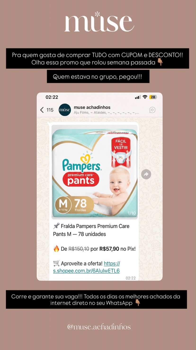 Oferta postada no grupo 2 de 3