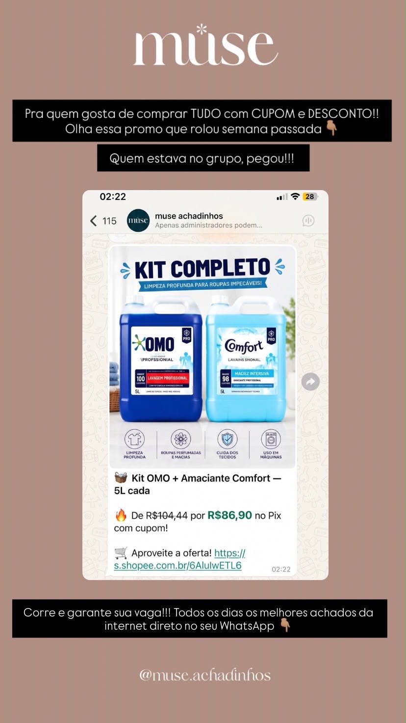 Oferta postada no grupo 1 de 3